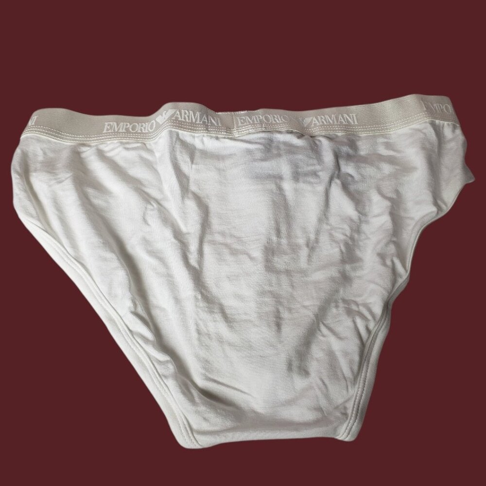 Emporio Armani Mens White Briefs Soft Stretchy Fabric White Size Large set of 2 - Picture 8 of 9